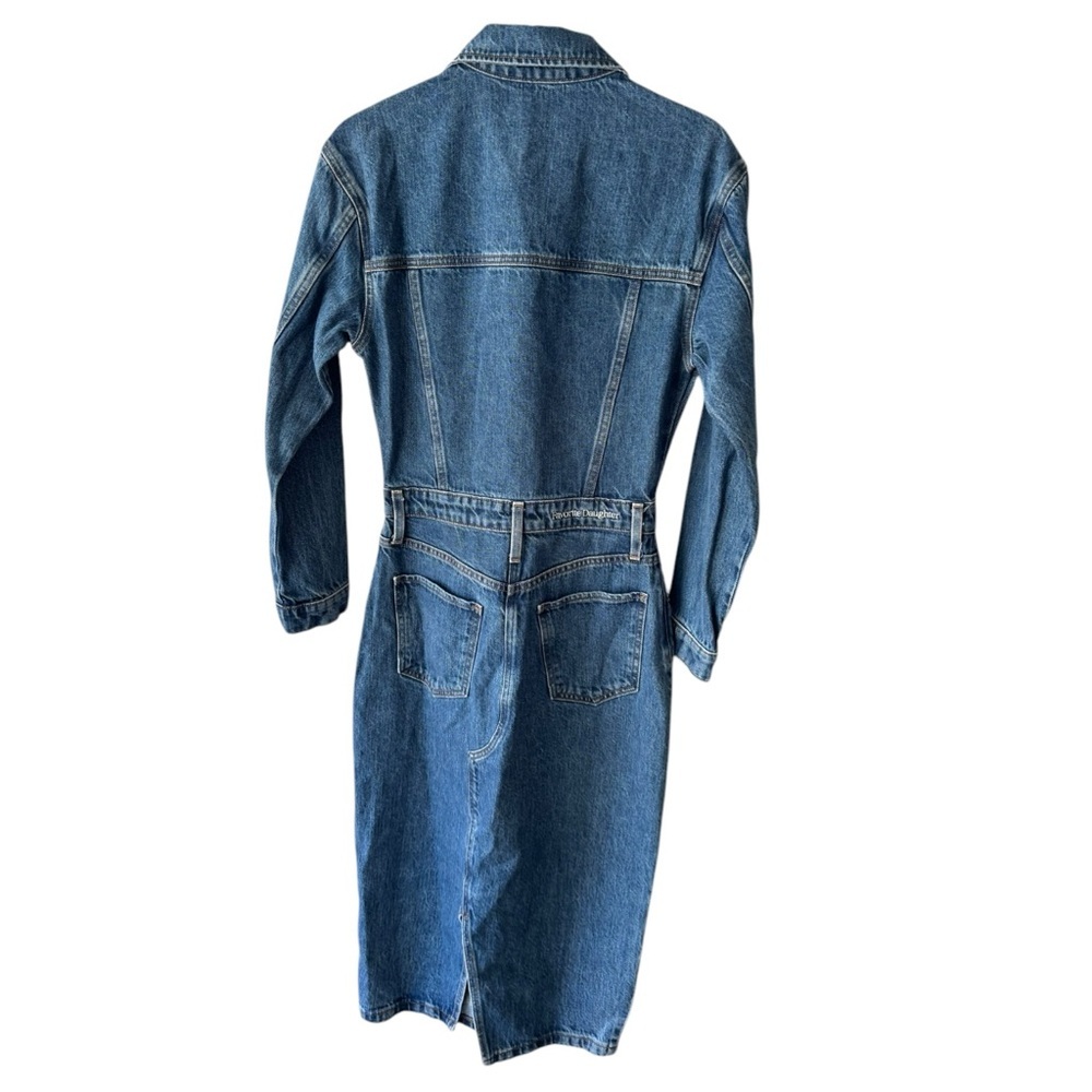 Favorite Daughter The‎ City Denim Long Sleeve Midi Dress in Los Angeles 31 - Picture 6 of 9